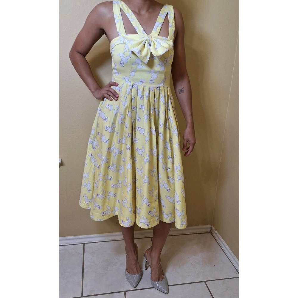 Rare Lane Bryant Retro Rockabilly Swing Dress Poodle Print Whimsical Small Artsy